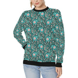 Elephants jungle pattern Women's Crew Neck Sweatshirt