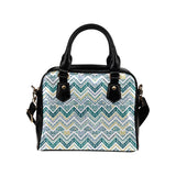 zigzag  chevron paint design pattern Shoulder Handbag