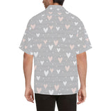 Heart pattern gray background Men's All Over Print Hawaiian Shirt