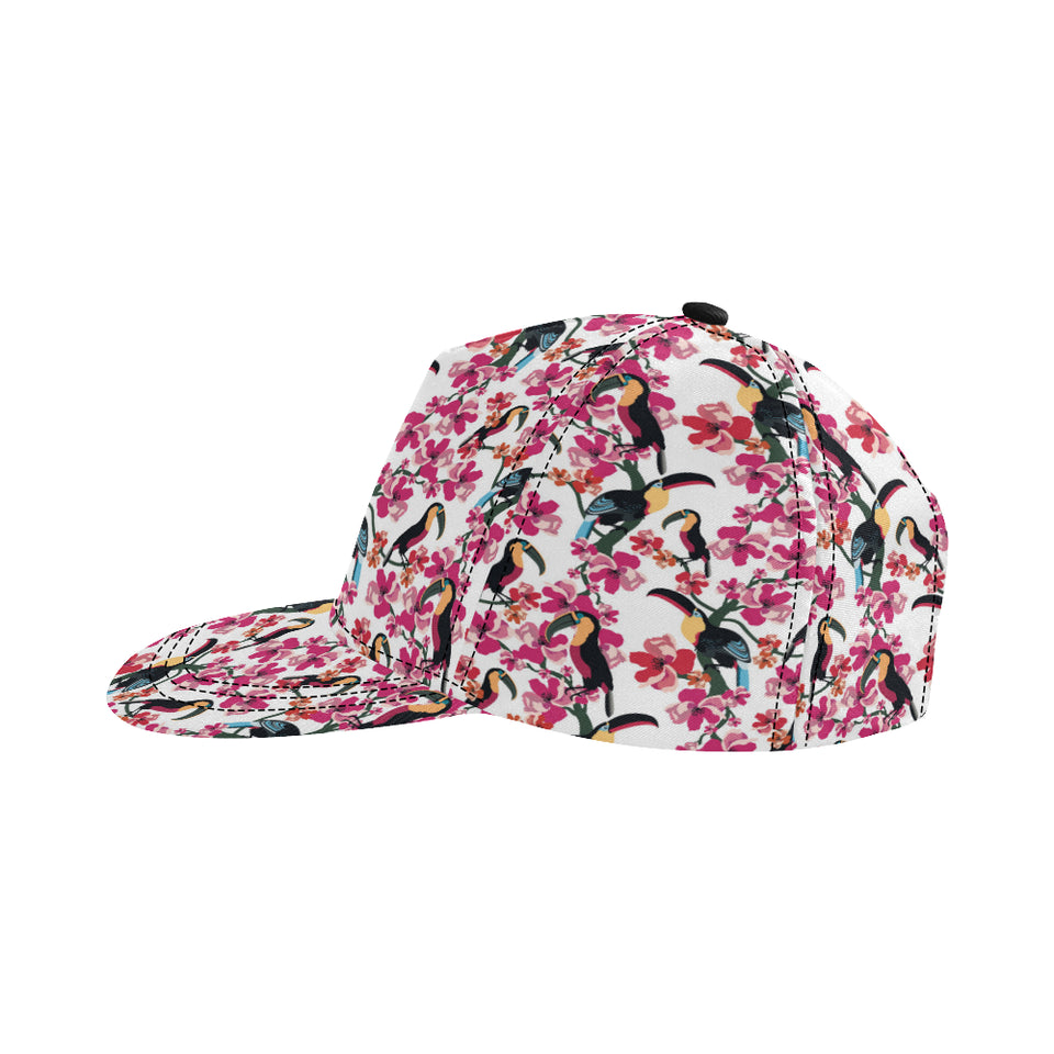 Toucan flower design pattern All Over Print Snapback Cap