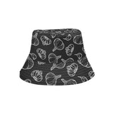 Garlic pattern black background Unisex Bucket Hat