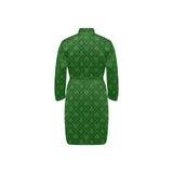 Casino Cards Suits Pattern Print Design 04 Men's Long Sleeve Belted Night Robe