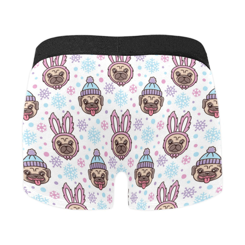 Cute pug hat rabbit costume pattern Men's All Over Print Boxer Briefs Men's Underwear