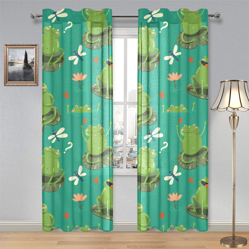 Cute frog dragonfly design pattern Gauze Curtain