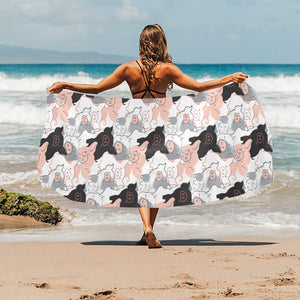 Pig Pattern Print Design 05 Beach Towel
