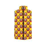 Daruma japanese wooden doll yellow background Women's Padded Vest