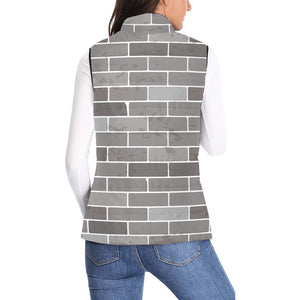 Brick Printed Pattern Print Design 05 Women's Padded Vest