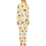 lemon flower leave pattern Women's All Over Print Pajama Set