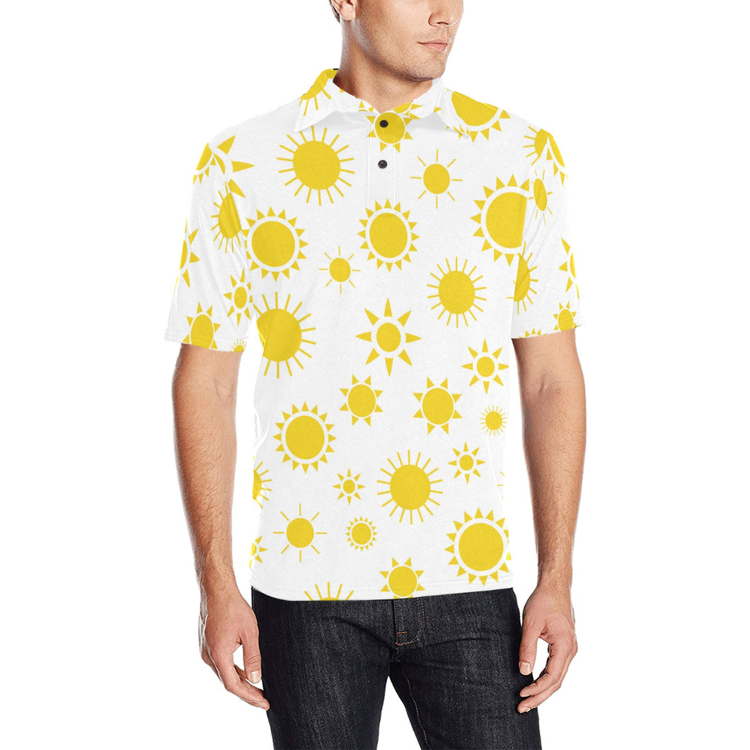 Sun pattern Men's All Over Print Polo Shirt