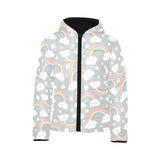 Cute rainbow clound star pattern Kids' Boys' Girls' Padded Hooded Jacket