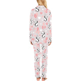 Cute panda ballon heart pattern Women's Long Pajama Set