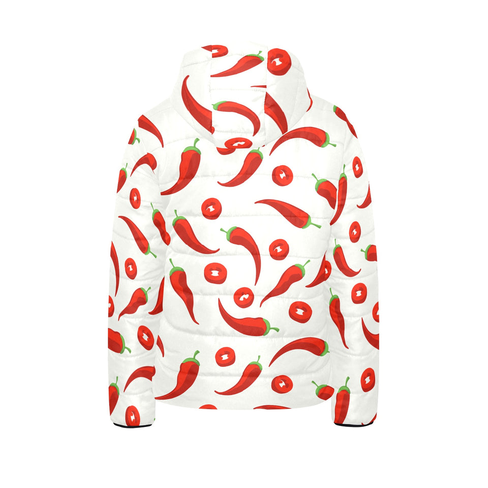 Chili pattern Kids' Boys' Girls' Padded Hooded Jacket