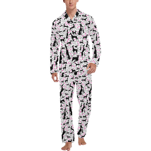 Greyhound Pattern Print Design 02 Men's Long Pajama Set