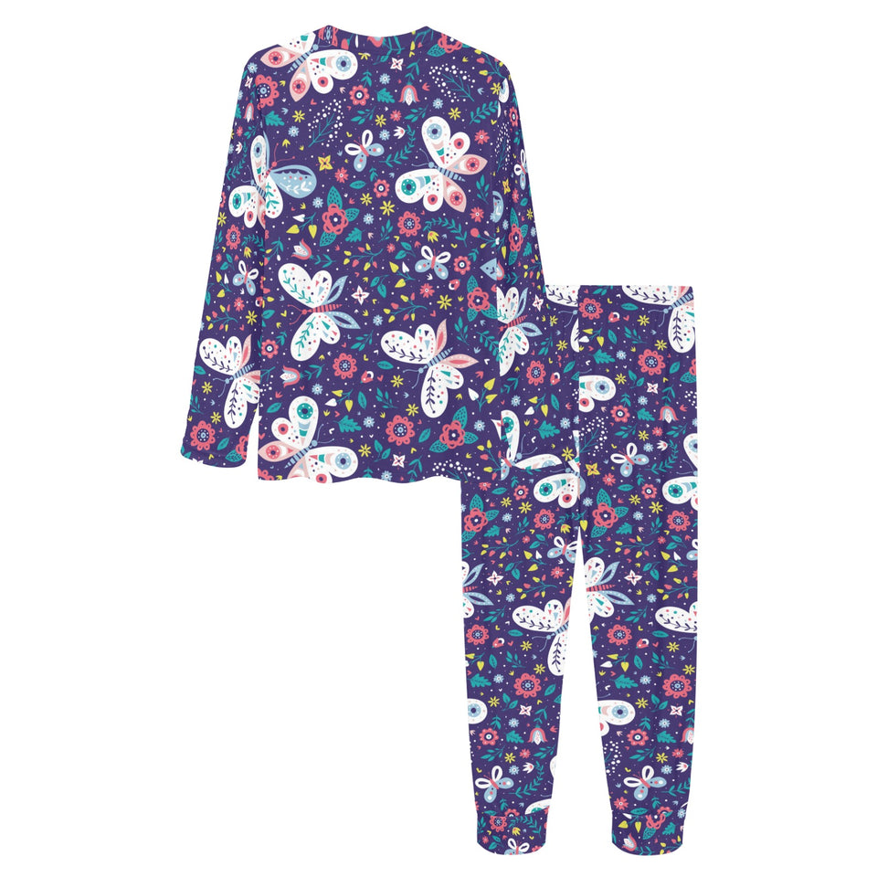Colorful butterfly flower pattern.eps Women's All Over Print Pajama Set