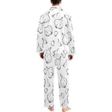 Garlic pattern black white Men's Long Pajama Set