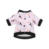 Beautiful toucan flower leaves All Over Print Pet Dog Round Neck Fuzzy Shirt