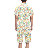 Tennis Pattern Print Design 03 Men's V-Neck Short Pajama Set