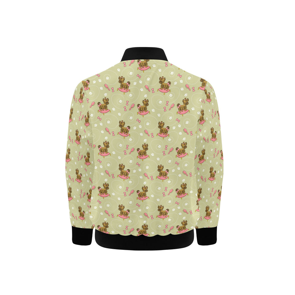 Yorkshire Terrier Pattern Print Design 01 Kids' Boys' Girls' Bomber Jacket