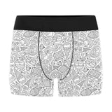 Cartoon hand drawn ice cream black white Men's All Over Print Boxer Briefs Men's Underwear