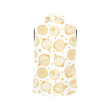 hand drawn onion pattern Women's Padded Vest