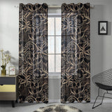 luxurious gold lotus waterlily black background Gauze Curtain