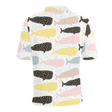 Whale dot pattern Men's All Over Print Polo Shirt