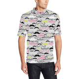 Mustache Beard Pattern Print Design 02 Men's All Over Print Polo Shirt