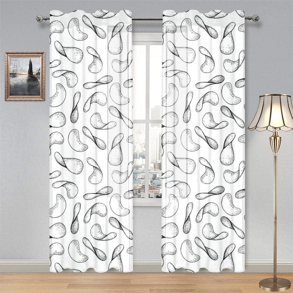 Potato Chips Pattern Print Design 04 Gauze Curtain