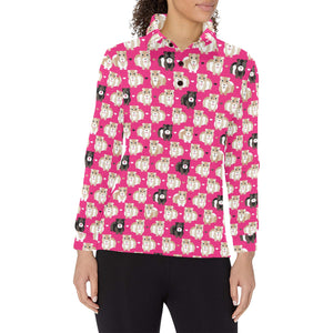 Guinea Pig Pattern Print Design 01 Women's Long Sleeve Polo Shirt