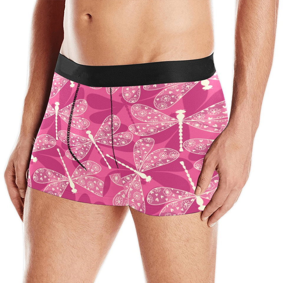 Beautiful dragonfly pink background Men's All Over Print Boxer Briefs Men's Underwear