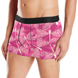 Beautiful dragonfly pink background Men's All Over Print Boxer Briefs Men's Underwear
