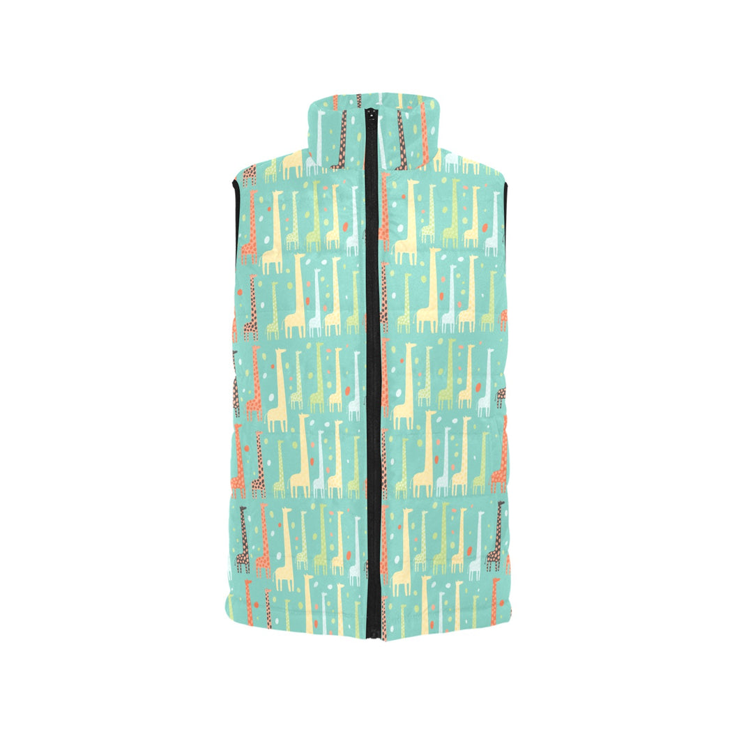 Giraffe Pattern Print Design 01 Men's Padded Vest