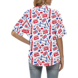 British Pattern Print Design 01 Women's All Over Print Hawaiian Shirt