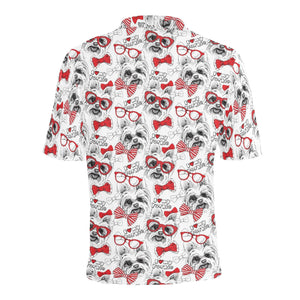 Yorkshire Terrier Pattern Print Design 04 Men's All Over Print Polo Shirt