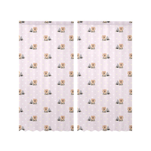 Yorkshire Terrier Pattern Print Design 02 Gauze Curtain