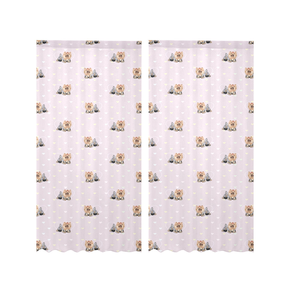 Yorkshire Terrier Pattern Print Design 02 Gauze Curtain