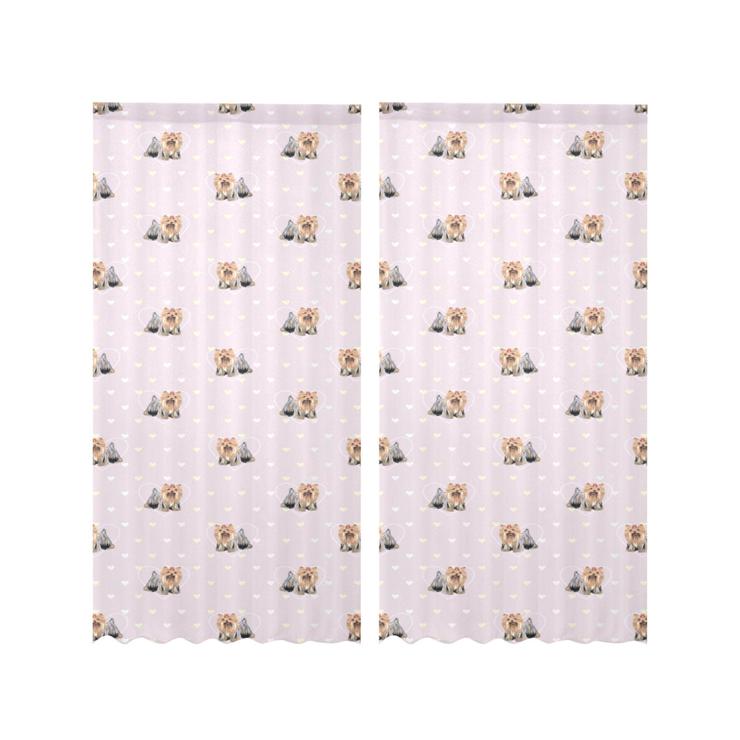 Yorkshire Terrier Pattern Print Design 02 Gauze Curtain