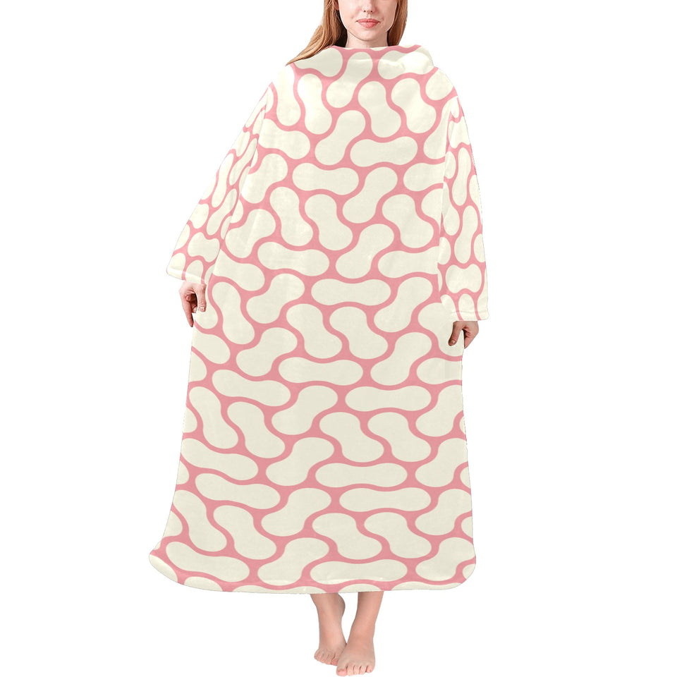peanuts texture pattern Blanket Robe with Sleeves