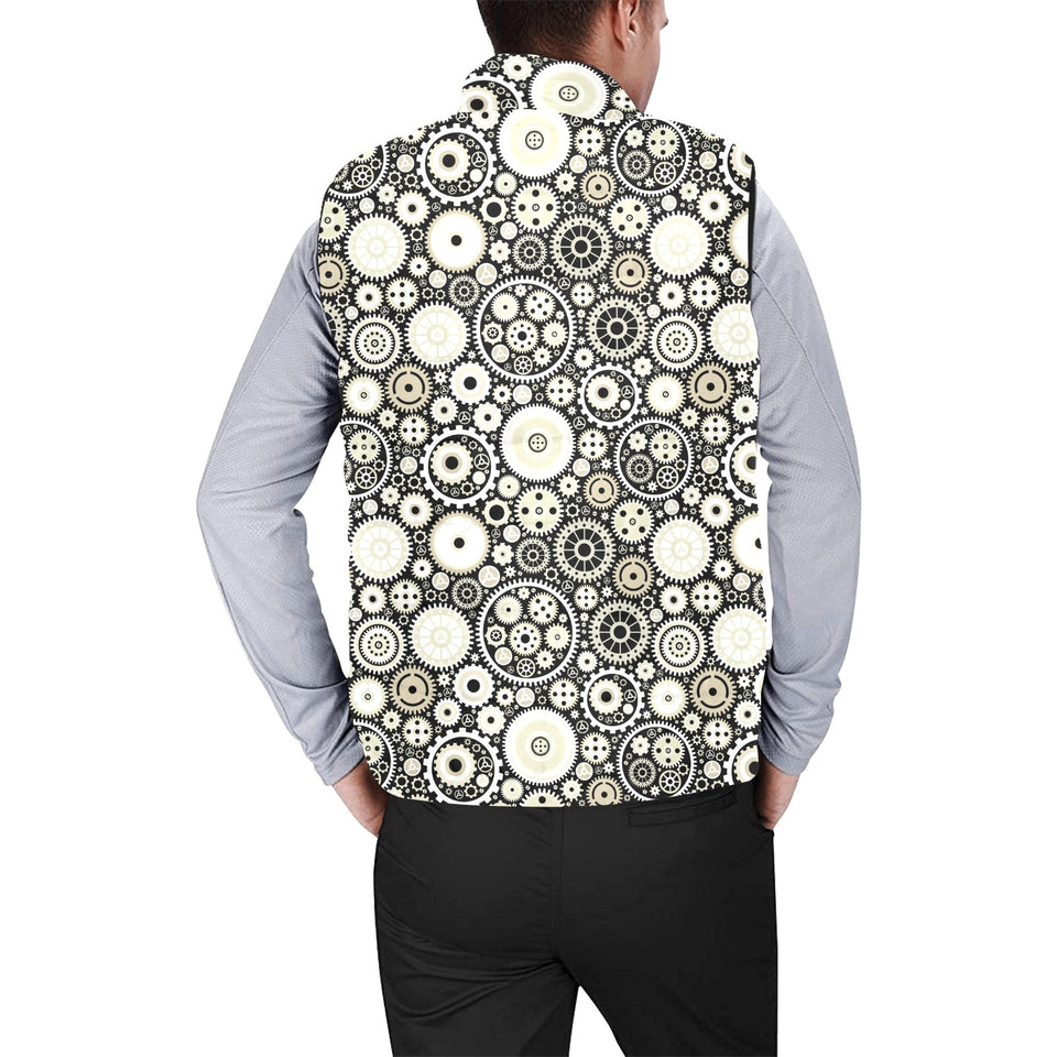 Gear Pattern Print Design 02 Men's Padded Vest