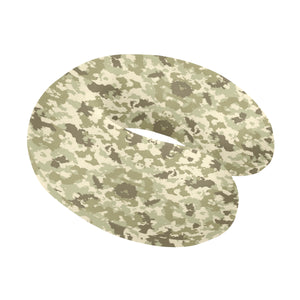 Light Green camouflage pattern U-Shaped Travel Neck Pillow