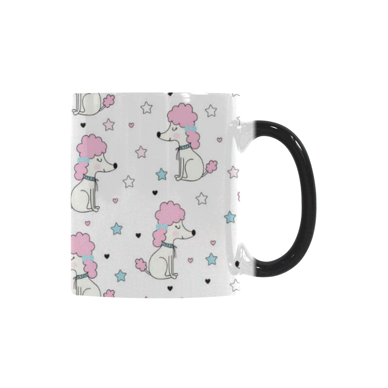 Cute poodle dog star pattern Morphing Mug Heat Changing Mug