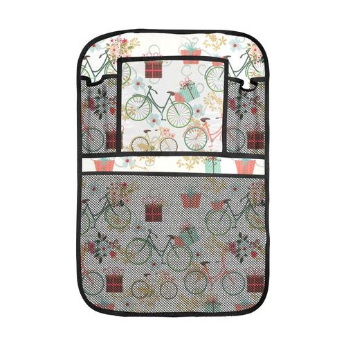 Bicycle Pattern Print Design 05 Car Seat Back Organizer