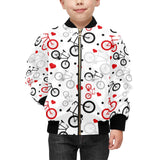 Bicycle Pattern Print Design 04 Kids' Boys' Girls' Bomber Jacket