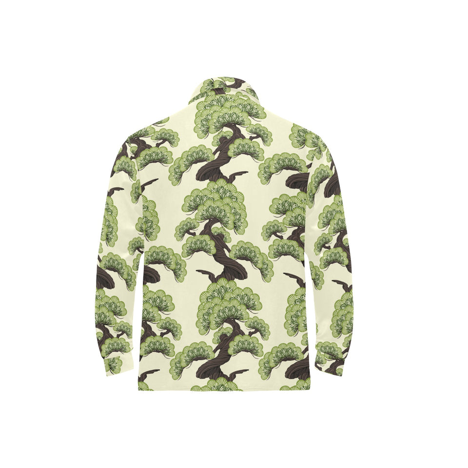 Bonsai pattern Men's Long Sleeve Polo Shirt