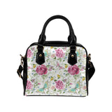 Hand drawn butterfly rose Shoulder Handbag