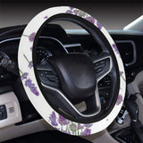 lavender flower design pattern Car Steering Wheel Cover