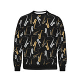 saxophone design pattern Men's Crew Neck Sweatshirt