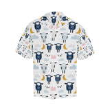 Cute sleeping sheep moon cloud pattern Men's All Over Print Hawaiian Shirt