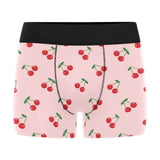 cherry pattern pink background Men's All Over Print Boxer Briefs Men's Underwear