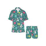 Snowman bird decorative elements christmas pattern Women's V-Neck Short Pajama Set